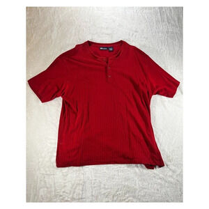 Faded Glory Shirt Short Sleeve Red Rib Knit XL